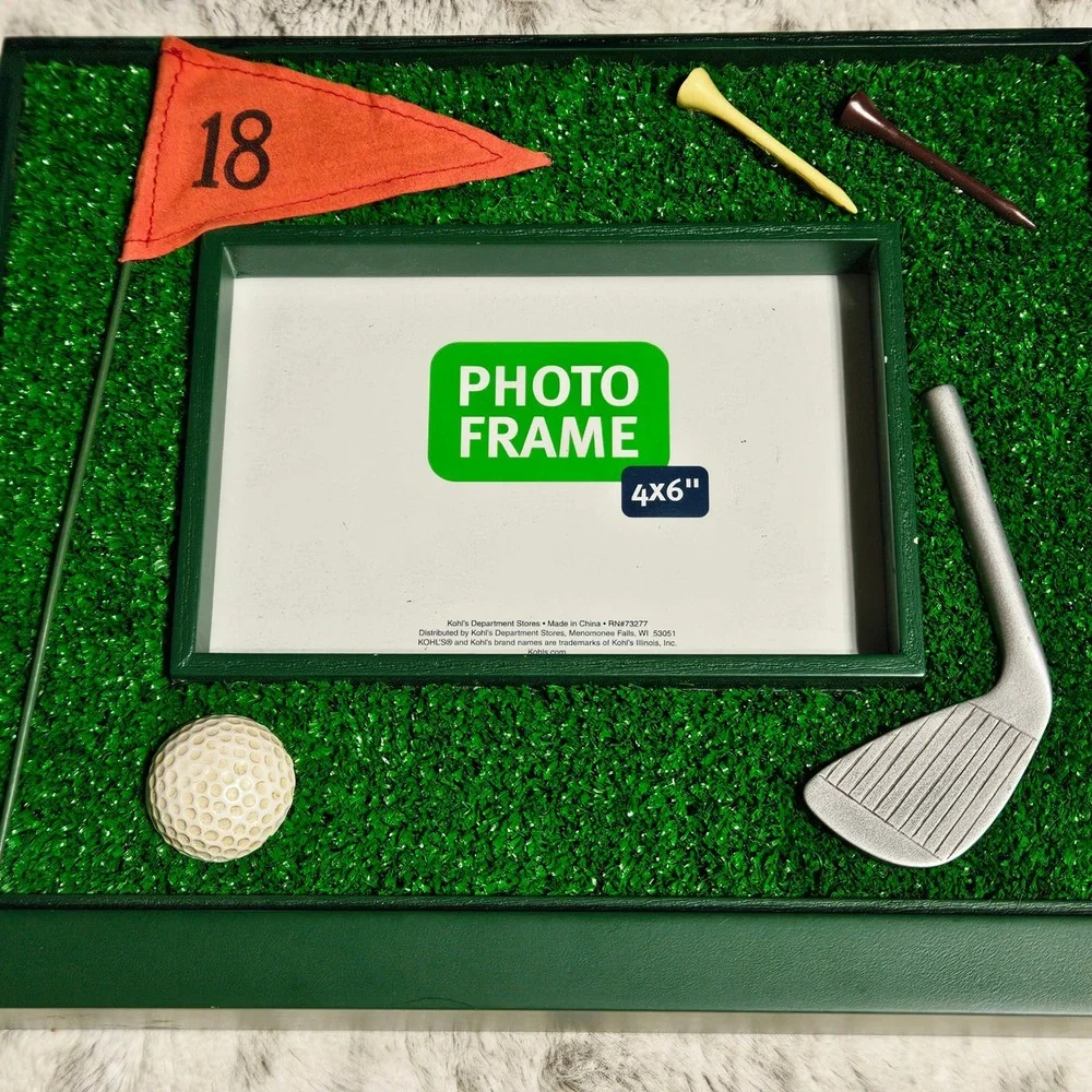 3D Golf Picture Frame 4x6 Preppy Gorpcore Sporty Decor Fathers Day Man Cave Turf